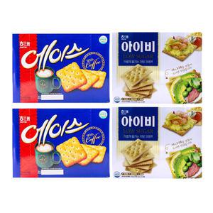 해태 에이스 364gx2개+아이비 저당 크래커 309gx2개 간식 과자 안주 비스켓