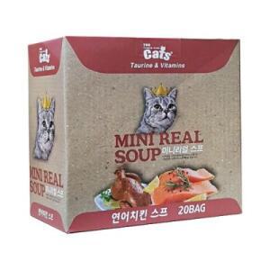 더캣츠 미니리얼 연어치킨스프40g 1BOX (20개) 고양이습식 영양간식