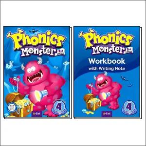 [카드10%] 파닉스 몬스터 Phonics Monster 4 교재 워크북 책 세트 (전2권)