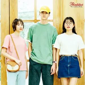 프린트스타 17수 반팔티 가족티 반팔티셔츠 면티 라운드 무지