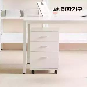 라자가구 플레인 트롤리 책상보조 이동식 3단 서랍