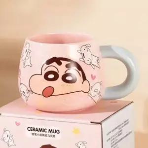 [오너클랜]짱구 칼라 손잡이 세라믹 머그컵 460ml-블루