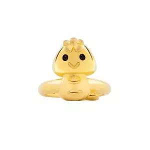 [뽀르띠] 순금 24K 3.75g 뱀띠 뱀 꽃 돌반지