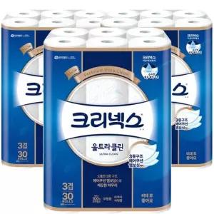 크리넥스 울트라클린 에어쿠션 3중 27M 30롤 x3개