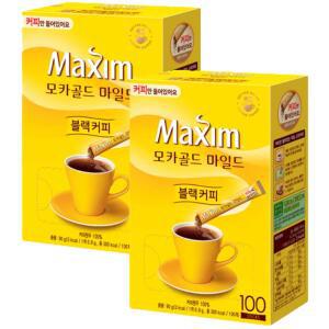 맥심 모카골드 블랙커피 커피만 200T (100T x 2박스)