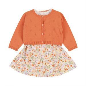 아가방 TC01 가을 미니플로럴원피스세트(가디건)(ORANGE)_  01S524058