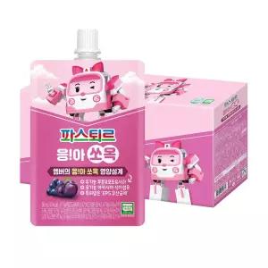 롯데 파스퇴르 로보카폴리 응!아쏘옥 엠버 주스 20입 [12개월이후] 학교 어린이집 단체 아이간식 온가족 80