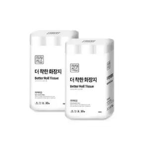 더 착한 화장지 무형광 3겹 30M 30롤 X 2개 총60롤 두루마리 휴지