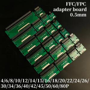 FFC/FPC 변환 보드 0.5mm 피치 커넥터 2.54mm 이중 열 벤딩 핀 4 10 12 14 15 16 18 22 24 26 30 34 1 개/4