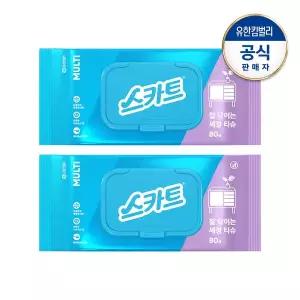 [크리넥스]스카트 잘닦이는 세정티슈 80매X2팩