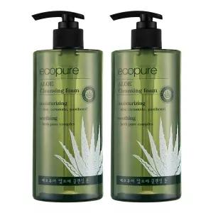 (2개)꽃을든남자 에코퓨어 알로에 클렌징 폼 500ml