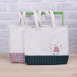 핑크곰 캔버스 가방(실,바늘포함) / 바느질 주머니 만들기 꾸미기 에코백 DIY