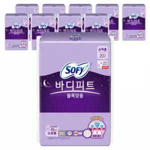 바디피트 쏘피 피부자극없는 볼록맞춤 생리대날개형 슈퍼롱 20개입 10개