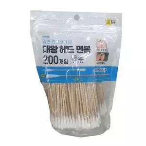 큰 머리 면봉 대왕 국산 큰 왕 둥근 고급 순면 면봉 200p x 5개