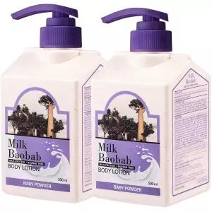 밀크바오밥 바디로션 보습 사계절 바디케어 베이비파우더향 500ml 2개