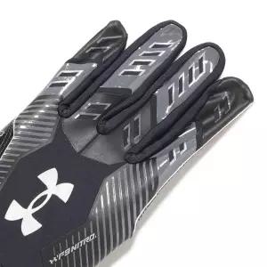 [정품] 언더아머 Under Armour 남성용 F9 니트로 축구 장갑, (001) 블랙 캐슬락 메탈릭 실버 886954