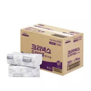 [크리넥스] 드라이셀 핸드타올 47201 프리미엄 150매입 X 16밴드 총2400매입 박스