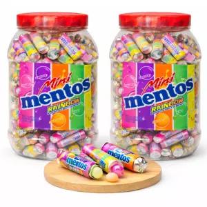 총200개입 미니 멘토스 뉴레인보우 (1kg x 2통) 대용량 사탕 회사탕비 학원간식 행사간식 비치용 사무실탕비