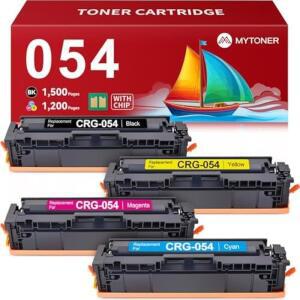 MYTONER 054 컬러 이미지 CLASS MF644Cdw MF642Cdw LBP622Cdw MF641Cw 프린터 4팩 고출력 잉크(블랙 시안 옐로우 마젠타)용 캐논 054H CRG-054 토너 카트리지 세트 교체품