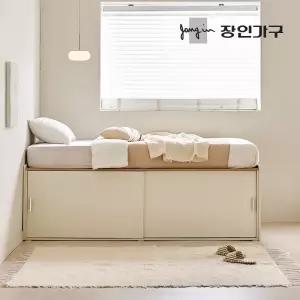 장인가구 도피오 슬라이딩 빅수납 높은 침대 프레임 SS (높이620)