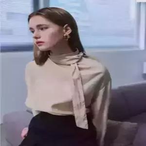제너럴아이디어 generalideastandard 실키 스카프 블라우스 BEIGE GF1LBL507