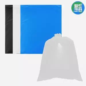 [월드크린] 20L 평판 비닐봉투 100장 재활용 분리수거 봉지 큰 대용량 쓰레기