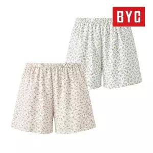 [BYC] 여성 포포면 플라워 파자마 3부 파자마 하의 린넨 잠옷 1매입 3044