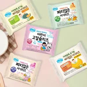 동원 덴마크 유기농 짜지않은 아기 치즈(1단계/2단계/바나나/단호박/어린이)(17g,10매) x 8개(총 80매)