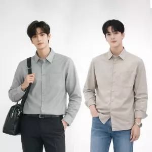 여름 COOL 루즈핏 데일리 긴팔 린넨 스판 셔츠 남방 베이직 남성 남자