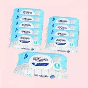 비데물티슈(60매 캡형) 10개 화장실용 물에녹는 비데용 변기에버리는 휴대용비데 4446723
