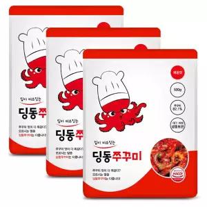 딩동 양념 쭈꾸미 볶음 500g x 3팩 밀키트 캠핑 음식 매운맛 덜매운맛