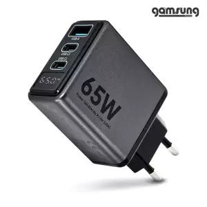 65W GaN PI사 칩 초고속충전기 PD C타입 3포트 디스플레이 노트북 아이폰 감성공장