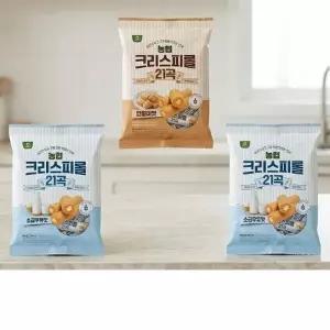 농협 크리스피롤 21곡 소금우유맛 400g 2개 + 인절미맛 400g 1개 맛있는 간편한 간식 과자 디저트 탕비실