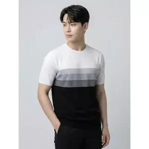 [오스틴리드]네이비 패턴 라운드 반팔-A2TY2310529B
