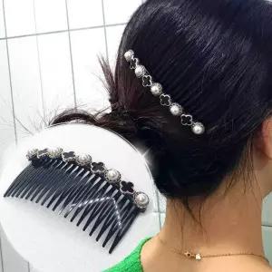 [룽스_62]형 펄 헤어빗핀 뒤꽂이 올림 머리핀
