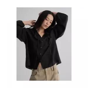 매장정품 에잇세컨즈 8SECONDS 러플 블라우스 블랙 356264WM55 724912