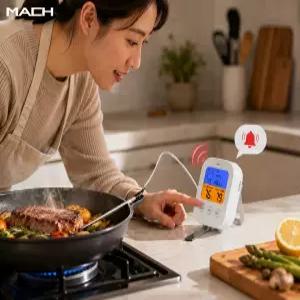 MACH 스마트 시각화 탐침온도계 9007 심부온도계 요리용 고기 온도도달 알람 스테인레스탐침 타이머기능 고
