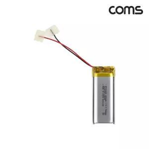 Coms 102050 충전지 3.7V 1000mAh 리튬폴리머 배터리밧데리 전밧데리 전용 케이블형 2선 일체형 DIY제작용