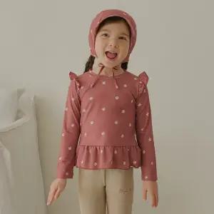 BAY-B 유아 아동 여아 로즈 플라워 래쉬가드+보넷세트