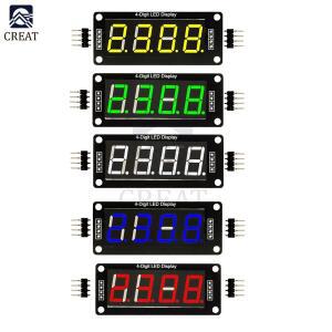 0.56 4 비트 디지털 LED 튜브 디스플레이 모듈 TM1637 십진수 7 세그먼트 노란색/흰색/빨간색/녹색/파란색