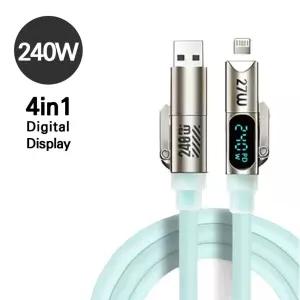 킹콩 시즌2 라이트 케이블 240W 슈퍼 대용량 고속 4in1 충전케이블