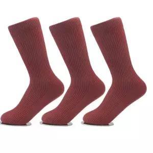 남성 가는 골지 빅사이즈 장목 양말 브릭레드 3켤레 280-330mm
