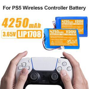 소니 플레이 스테이션 5 LIP1708 Dualsense 게임 패드 컨트롤러 CFI-ZCT1W 용 4250mAh 무선 배터리