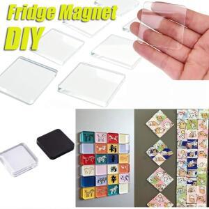 DIY 투명 아크릴 냉장고 자석 키트 스티커 수제 홈데코  기념품 공예 재료