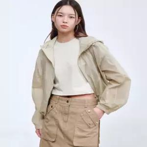 무신사 스탠다드 우먼 우먼즈 시어 후디드 윈드브레이커 재킷 베이지 45145799