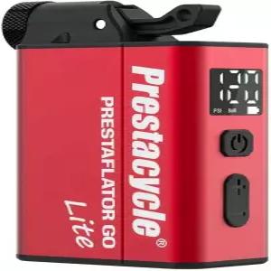 프레스타플라터 GO 라이트 휴대용 디지털 자전거 타이어 인플레이터 프리셋 압력 충전식 USB-C 펌프 컴팩트