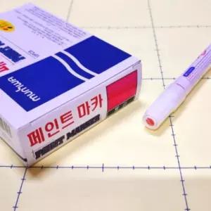 페인트마카12개 유리 금속 표시용 빨강 산업용 마커펜 세트