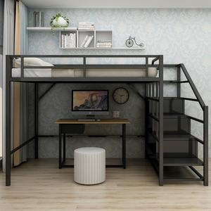 벙커침대 철제 침대책상세트 1인 왼쪽 다기능 복층 서랍형 공간절약 1200x2000mm