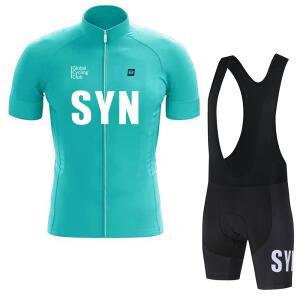 SYN 남성용 사이클링 슈트 여름 사이클링 스포츠웨어 숏 세트 MTB 사이클링 저지 스폰지 쿠션 사이클링 빕