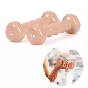 삼각 아령 덤벨 아령 코랄핑크 PVC 0.5kg 근력운동